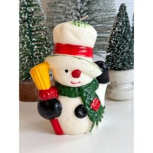 Vintage Snowman‎ Candle: 1980s Christmas Decor